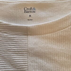 Croft & Barrow Tan Ribbed Knit Top